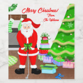 Weihnachtsgeschenk des Weihnachtsmanns - Weihnacht Weinetikett (Einzelnes Label)
