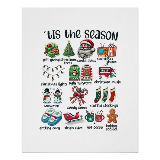 Weihnachtsgeschenk Die Saison Ist Da Poster (Vorderseite)