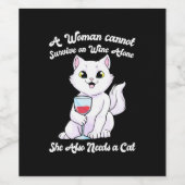 Weihnachtsgeschenk | Eine Frau überlebt von Wein u Weinetikett (Einzelnes Label)