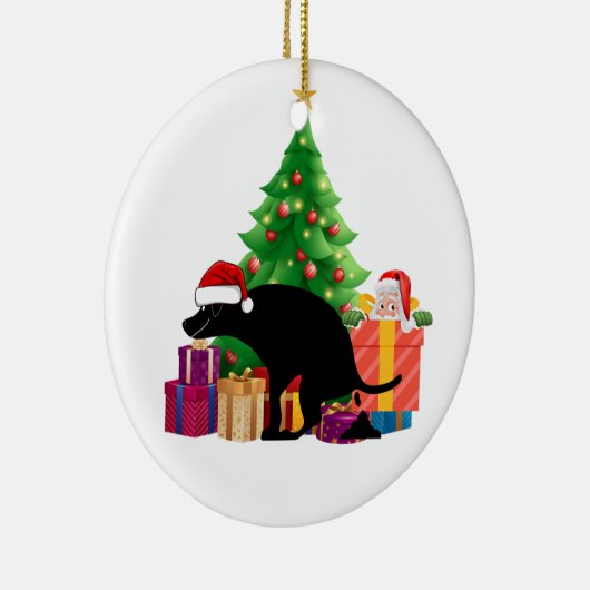 Weihnachtsgeschenk eines Hundes Keramik Ornament (Rechts)