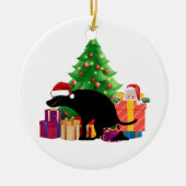 Weihnachtsgeschenk eines Hundes Keramik Ornament (Vorne)
