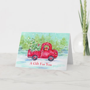 Weihnachtsgeschenk Eingeschlossen Red Truck Grußka Karte