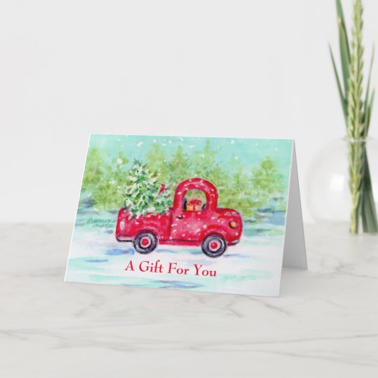 Weihnachtsgeschenk Eingeschlossen Red Truck Grußka Karte (Vorderseite)
