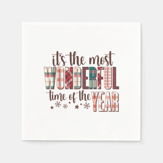 Weihnachtsgeschenk Es ist die wunderbarste Zeit de Serviette (Vorderseite)