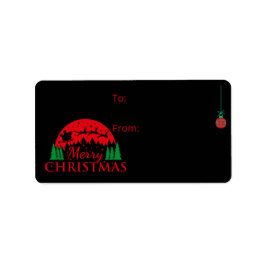 Weihnachtsgeschenk Etikett Decal Black Adressaufkleber