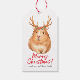 Weihnachtsgeschenk etikettiert niedlichen Hamster Geschenkanhänger