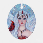 Weihnachtsgeschenk Fairy by Renee Lavoie Ornament Aus Metall (Rückseite)