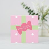 Weihnachtsgeschenk Familie Rosa Karte (Stehend Vorderseite)