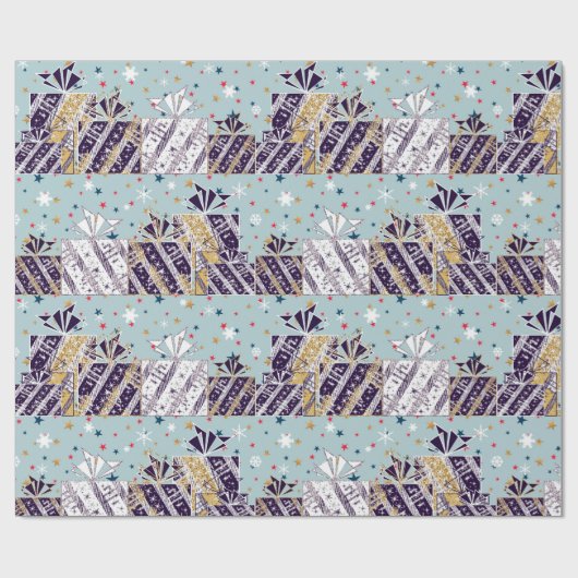 Weihnachtsgeschenk farbenfroh geschenkpapier (Flach)