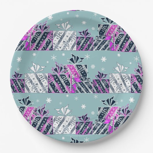 Weihnachtsgeschenk farbenfroh pappteller (Vorderseite)