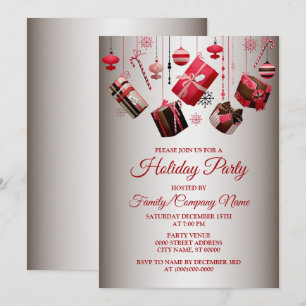 Weihnachtsgeschenk Farbenfrohe Feiertage Party Einladung