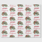 Weihnachtsgeschenk Feiertag Holly Berries Geschenkpapier (Flach)