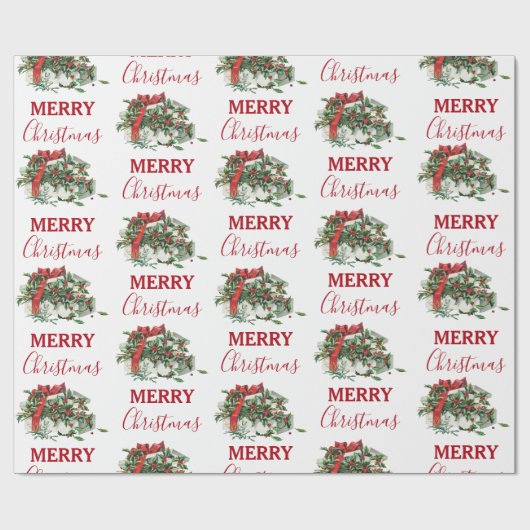 Weihnachtsgeschenk Feiertag Holly Berries Geschenkpapier (Flach)
