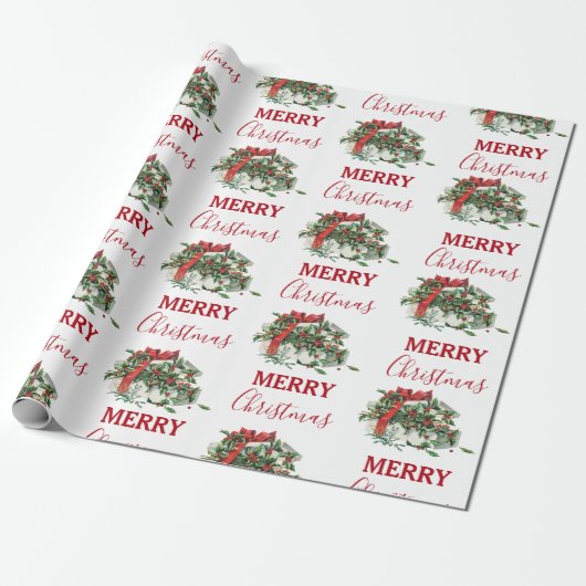 Weihnachtsgeschenk Feiertag Holly Berries Geschenkpapier (Ungerollt)