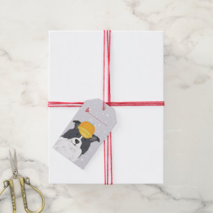 Weihnachtsgeschenk-Feiertags-Hund gekennzeichnetes Geschenkanhänger