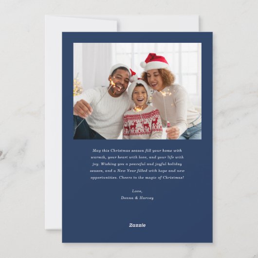 Weihnachtsgeschenk Feiertagskarte (Rückseite)