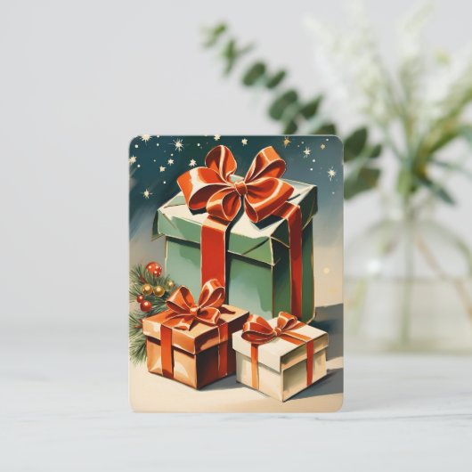 Weihnachtsgeschenk Feiertagskarte (Stehend Vorderseite)