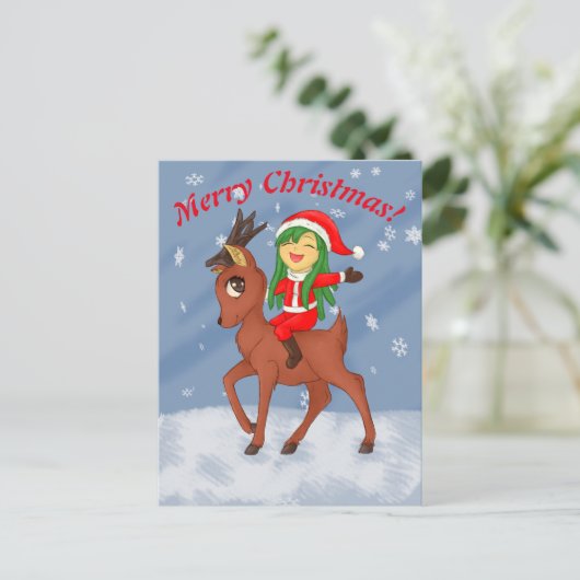 Weihnachtsgeschenk Feiertagspostkarte (Stehend Vorderseite)