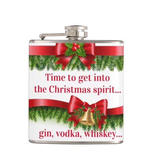 Weihnachtsgeschenk Flachmann (Vorderseite)