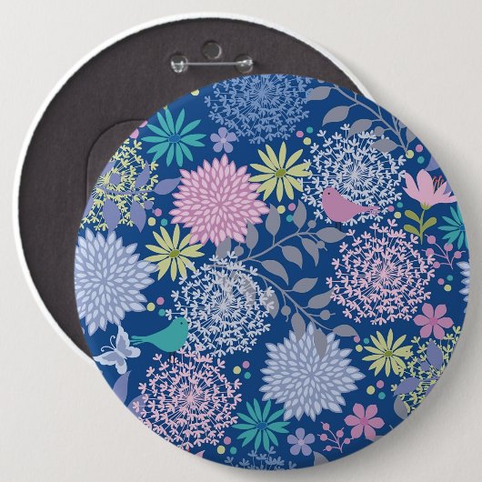 Weihnachtsgeschenk Floral 60. Geburtstag Button (Vorne & Hinten)