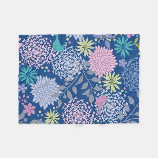 Weihnachtsgeschenk Floral 60. Geburtstag Fleecedecke (Vorderseite (Horizontal))