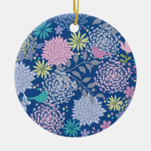 Weihnachtsgeschenk Floral 60. Geburtstag Keramik Ornament