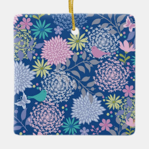 Weihnachtsgeschenk Floral 60. Geburtstag Keramikornament