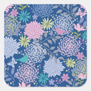 Weihnachtsgeschenk Floral 60. Geburtstag Quadratischer Aufkleber