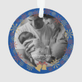 Weihnachtsgeschenk Foto Schneeflocke Keramik Ornam Ornament (Rückseite)