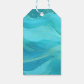 Weihnachtsgeschenk Foto Tag Blue Waves Geschenkanhänger (Rückseite)