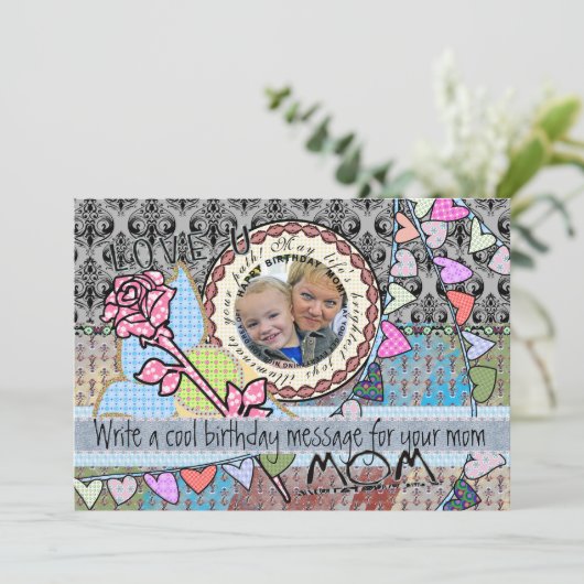 Weihnachtsgeschenk-Fotokarte - Mutter Karte (Stehend Vorderseite)