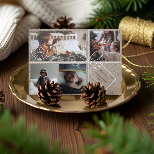 Weihnachtsgeschenk-Fotos Portrait Feiertagskarte