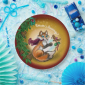 Weihnachtsgeschenk Fox Pappteller (Party)