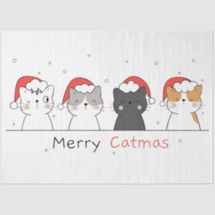 Weihnachtsgeschenk Frohe Weihnachten mit Katze Seidenpapier