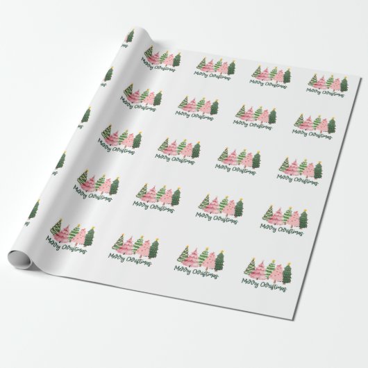 Weihnachtsgeschenk Frohe Weihnachtsbaum Geschenkpapier (Ungerollt)