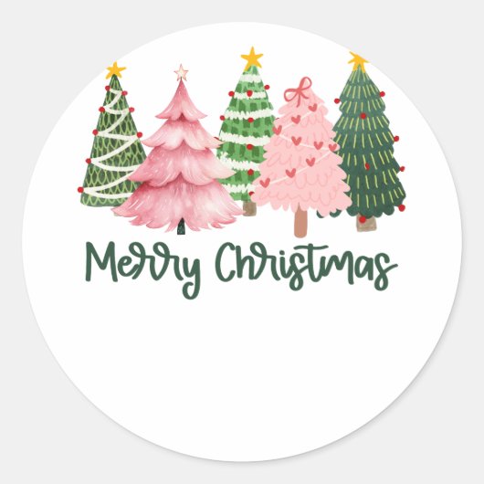 Weihnachtsgeschenk Frohe Weihnachtsbaum Runder Aufkleber (Vorderseite)