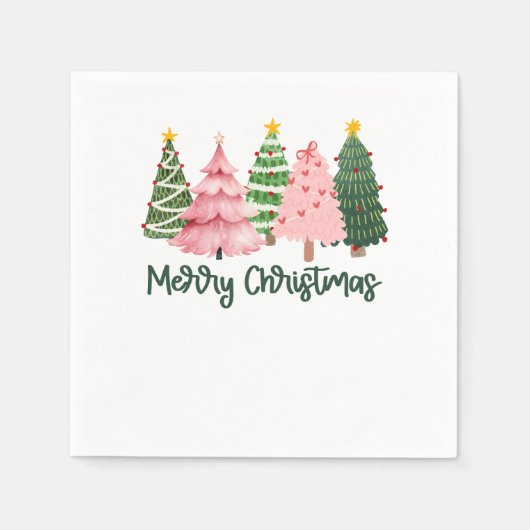 Weihnachtsgeschenk Frohe Weihnachtsbaum Serviette (Vorderseite)