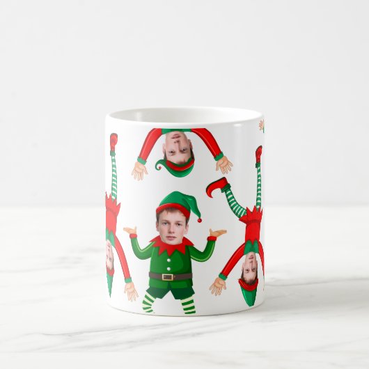 Weihnachtsgeschenk Funny Elf Custom Face Kaffeetasse (Mittel)