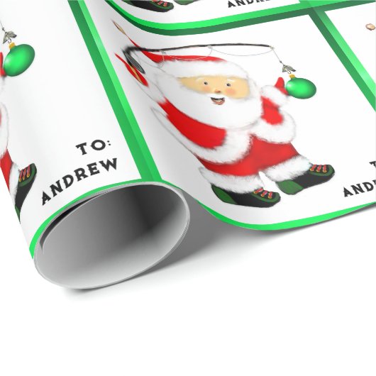 Weihnachtsgeschenk für Angler Geschenkpapier (Rolleneckpunkt)