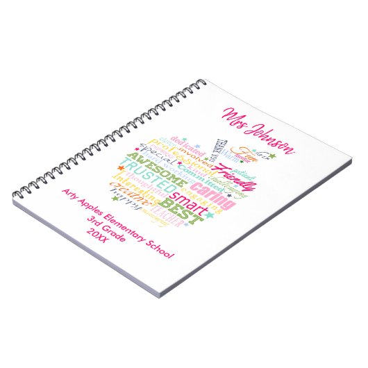 Weihnachtsgeschenk für Apfel der Wortlehre Notizblock (Linke Seite)