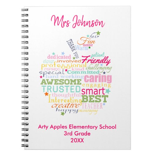 Weihnachtsgeschenk für Apfel der Wortlehre Notizblock (Vorderseite)