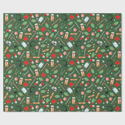 Weihnachtsgeschenk für Ärzte oder Krankenschwester Geschenkpapier (Flach)