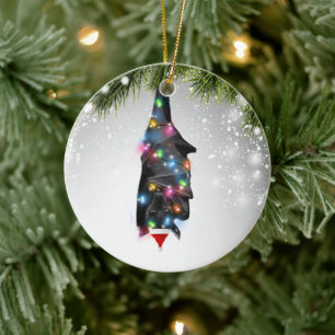 Weihnachtsgeschenk für Bat Lover Erwachsenenkid Keramik Ornament