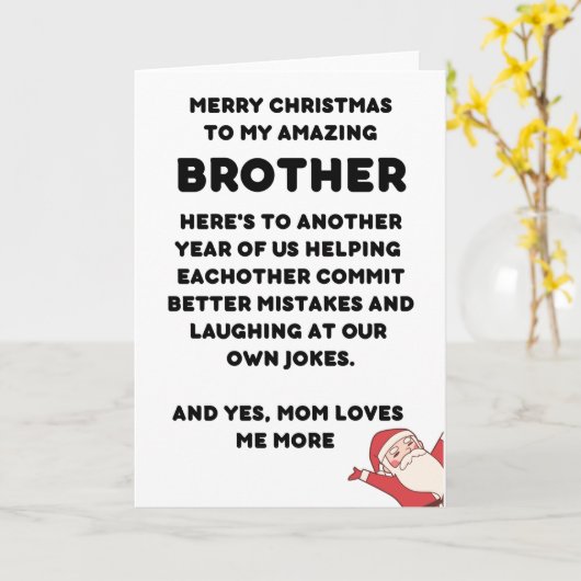 Weihnachtsgeschenk für Bruder Karte (Gelbe Blume)