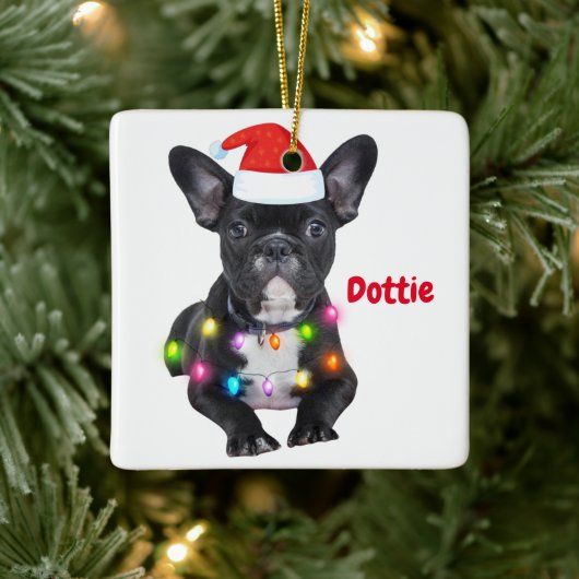 Weihnachtsgeschenk für Bulldoggen Ceram Keramikornament (Baum)