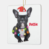 Weihnachtsgeschenk für Bulldoggen Ceram Keramikornament (Links)