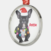 Weihnachtsgeschenk für Bulldoggen Ceram Ornament Aus Metall (Links)