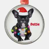 Weihnachtsgeschenk für Bulldoggen Ceram Ornament Aus Metall (Vorne)