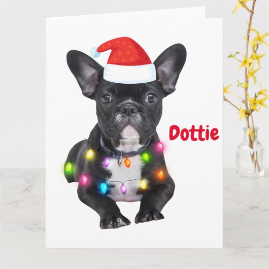 Weihnachtsgeschenk für Bulldoggen Karte (Gelbe Blume)