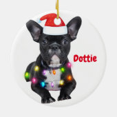 Weihnachtsgeschenk für Bulldoggen Keramik Ornament (Hinten)